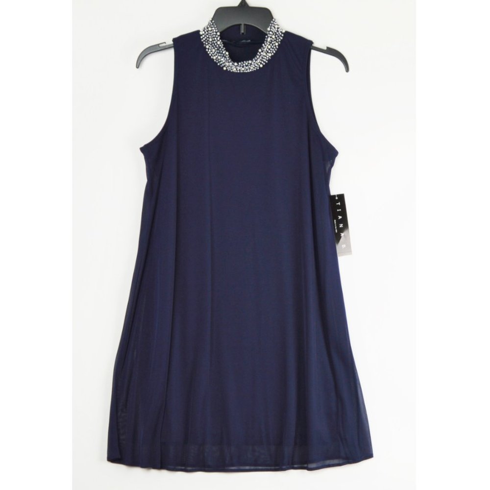 NWT Tiana B  A-line Dress With Beaded Neck - Picture 3 of 5
